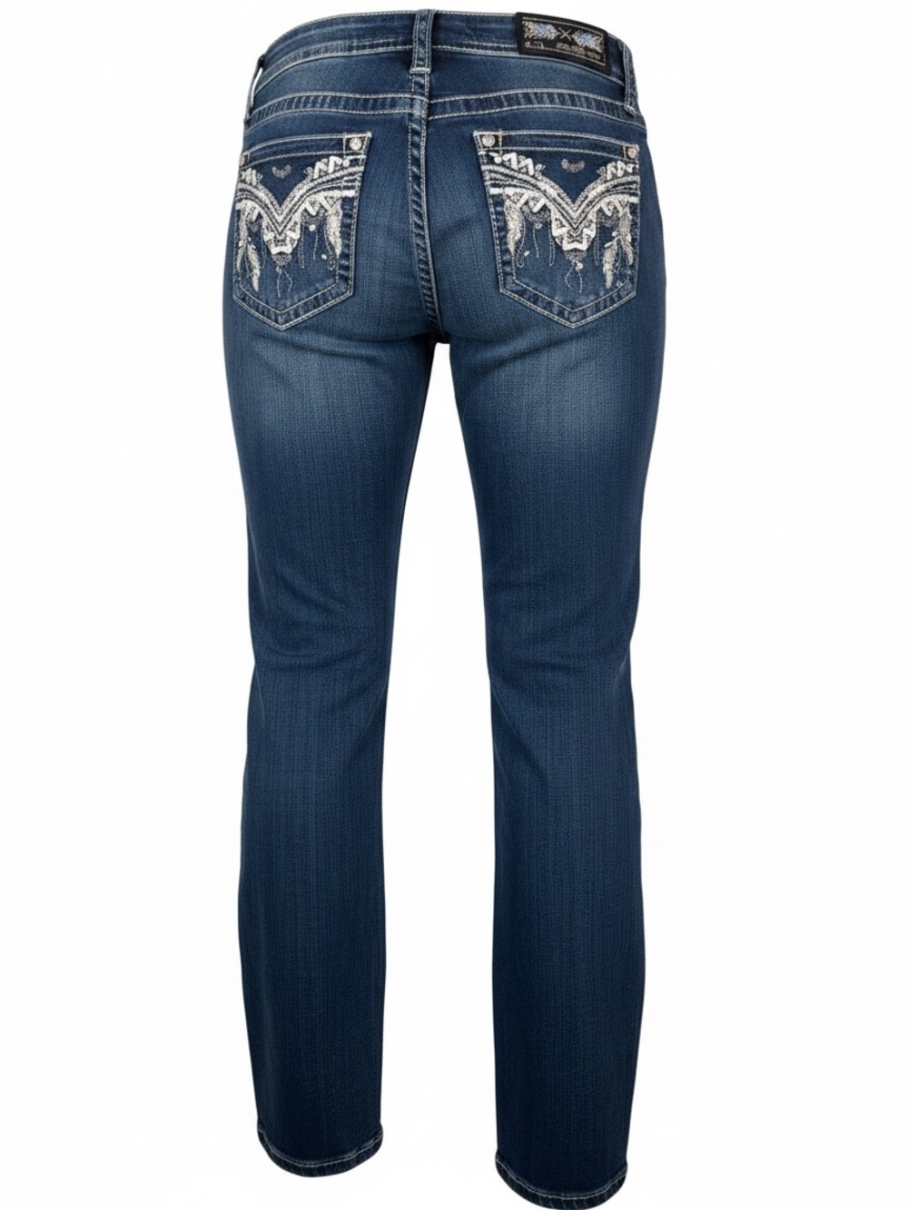 Grace in LA Dark Wash Boot Cut Women's Jeans with Whiskering